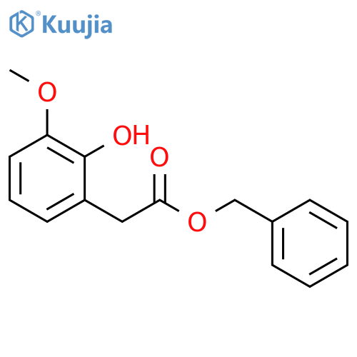 Benzeneacetic acid, 2-hydroxy-3-methoxy-, phenylmethyl ester structure