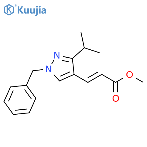 2-Propenoic acid,3-[3-(1-methylethyl)-1-(phenylmethyl)-1H-pyrazol-4-yl]-, methyl ester,(2E)- structure