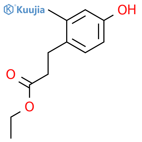 Benzenepropanoic acid, 4-hydroxy-2-methyl-, ethyl ester structure