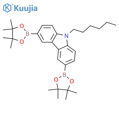 9-Hexyl-3,6-bis(4,4,5,5-tetramethyl-1,3,2-dioxaborolan-2-yl)-9H-carbazole structure