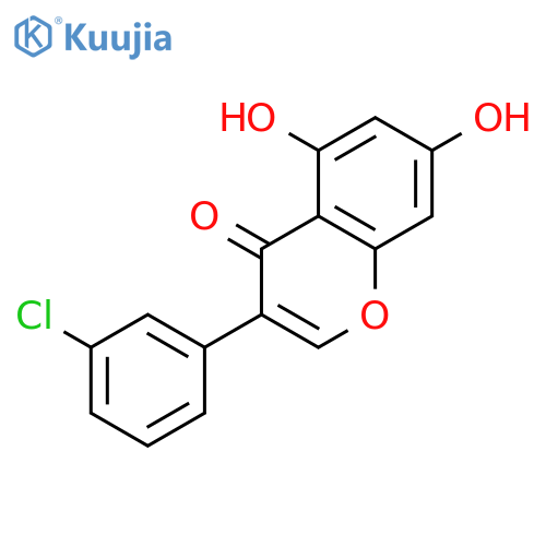 4H-1-Benzopyran-4-one, 3-(3-chlorophenyl)-5,7-dihydroxy- structure