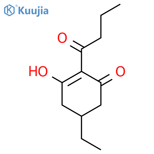 2-CYCLOHEXEN-1-ONE, 5-ETHYL-3-HYDROXY-2-(1-OXOBUTYL)- structure