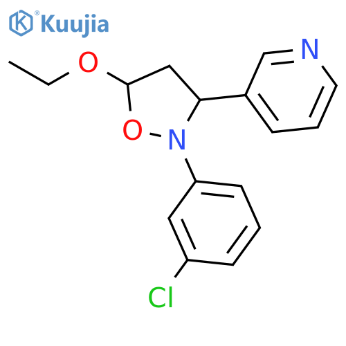 PYRIDINE, 3-[2-(3-CHLOROPHENYL)-5-ETHOXY-3-ISOXAZOLIDINYL]- structure