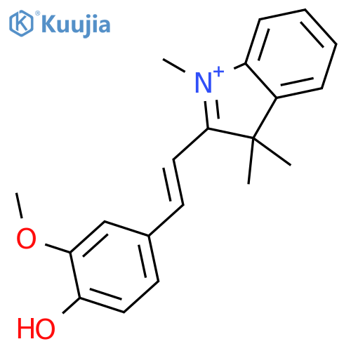 2-methoxy-4-[(E)-2-(1,3,3-trimethylindol-1-ium-2-yl)ethenyl]phenol,iodide structure
