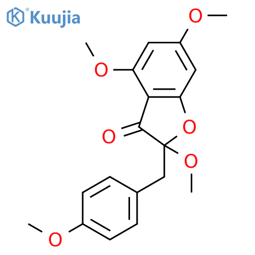 3(2H)-Benzofuranone, 2,4,6-trimethoxy-2-[(4-methoxyphenyl)methyl]- structure
