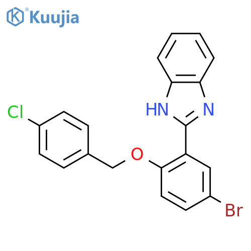 1H-Benzimidazole, 2-[5-bromo-2-[(4-chlorophenyl)methoxy]phenyl]- structure