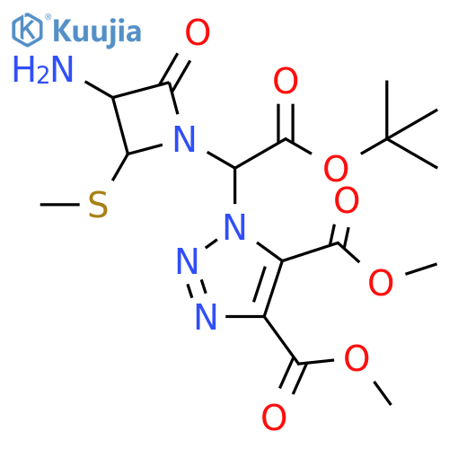 1H-1,2,3-Triazole-4,5-dicarboxylic acid,1-[1-[3-amino-2-(methylthio)-4-oxo-1-azetidinyl]-2-(1,1-dimethylethoxy)-2-oxoethyl]-, dimethyl ester structure