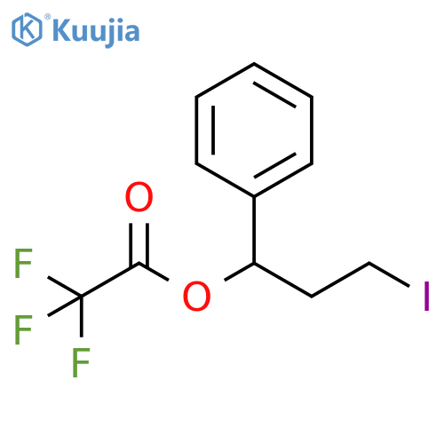 Acetic acid, trifluoro-, 3-iodo-1-phenylpropyl ester structure
