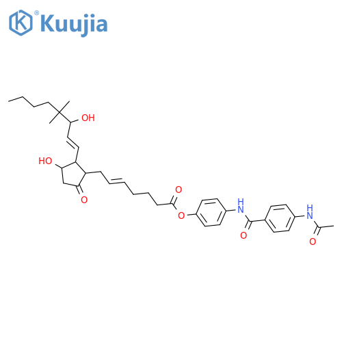 Prosta-5,13-dien-1-oicacid, 11,15-dihydroxy-16,16-dimethyl-9-oxo-,4-[[4-(acetylamino)benzoyl]amino]phenyl ester, (5Z,11a,13E,15R)- structure