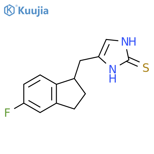 2H-Imidazole-2-thione,4-[(5-fluoro-2,3-dihydro-1H-inden-1-yl)methyl]-1,3-dihydro- structure