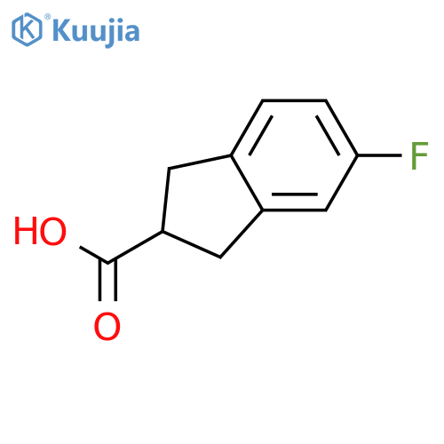 5-fluoro-2,3-dihydro-1H-indene-2-carboxylic acid structure