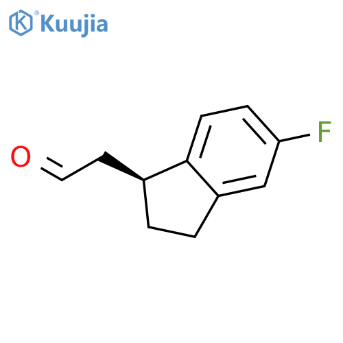 1H-Indene-1-acetaldehyde, 5-fluoro-2,3-dihydro-, (1S)- structure
