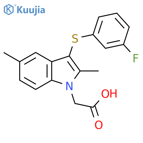 1H-Indole-1-acetic acid, 3-[(3-fluorophenyl)thio]-2,5-dimethyl- structure