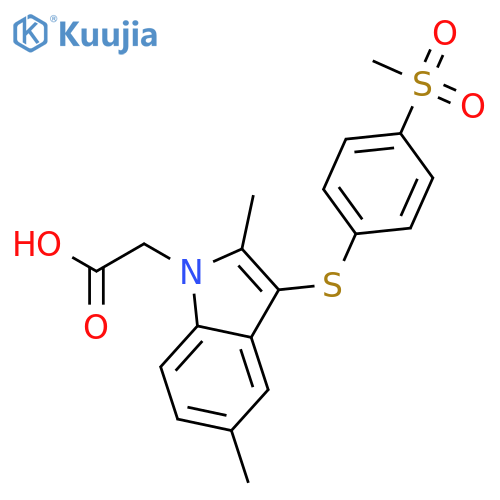 1H-Indole-1-acetic acid, 2,5-dimethyl-3-[[4-(methylsulfonyl)phenyl]thio]- structure
