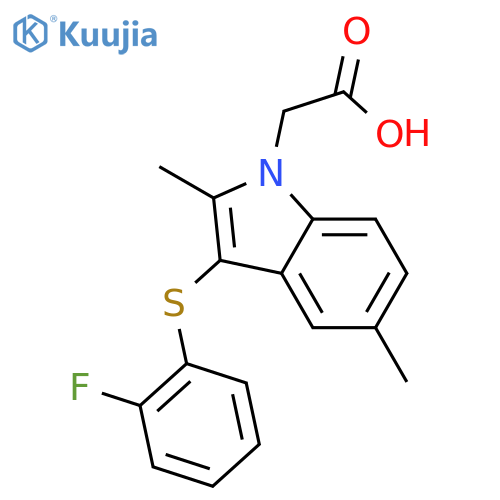 1H-Indole-1-acetic acid, 3-[(2-fluorophenyl)thio]-2,5-dimethyl- structure