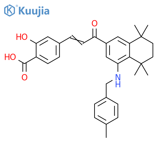 Benzoic acid,2-hydroxy-4-[3-oxo-3-[5,6,7,8-tetrahydro-5,5,8,8-tetramethyl-4-[[(4-methylphenyl)methyl]amino]-2-naphthalenyl]-1-propenyl]- structure