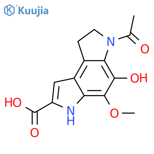 6-acetyl-5-hydroxy-4-methoxy-3,6,7,8-tetrahydropyrrolo[3,2-e]indole-2-carboxylic acid structure