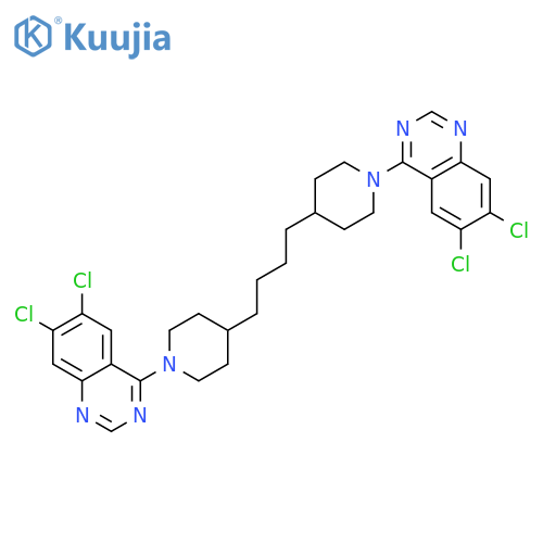 QUINAZOLINE, 4,4'-(1,4-BUTANEDIYLDI-4,1-PIPERIDINEDIYL)BIS[6,7-DICHLORO- structure