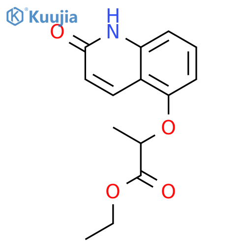 PROPANOIC ACID, 2-[(1,2-DIHYDRO-2-OXO-5-QUINOLINYL)OXY]-, ETHYL ESTER structure