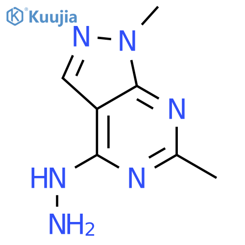 1H-Pyrazolo[3,4-d]pyrimidine,4-hydrazinyl-1,6-dimethyl- structure