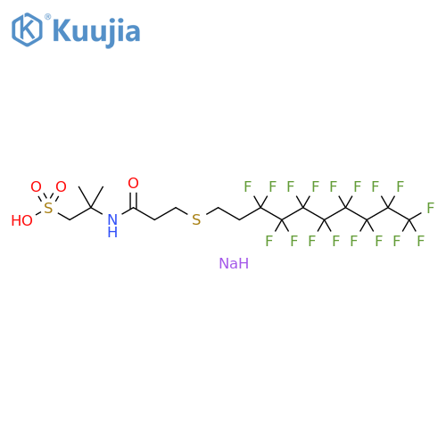 1-Propanesulfonic acid, 2-[[3-[(3,3,4,4,5,5,6,6,7,7,8,8,9,9,10,10,10-heptadecafluorodecyl)thio]-1-oxopropyl]amino]-2-methyl-, sodium salt (1:1) structure