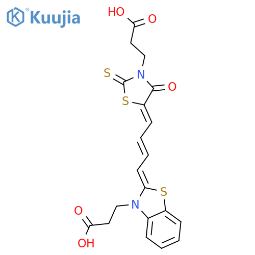 3(2H)-Benzothiazolepropanoicacid,2-[4-[3-(2-carboxyethyl)-4-oxo-2-thioxo-5-thiazolidinylidene]-2-buten-1-ylidene]- structure