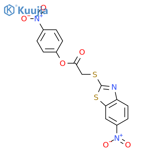 Acetic acid, [(6-nitro-2-benzothiazolyl)thio]-, 4-nitrophenyl ester structure