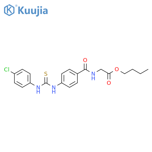Glycine, N-[4-[[[(4-chlorophenyl)amino]thioxomethyl]amino]benzoyl]-, butyl ester structure