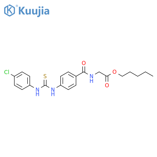 Glycine, N-[4-[[[(4-chlorophenyl)amino]thioxomethyl]amino]benzoyl]-, pentyl ester structure