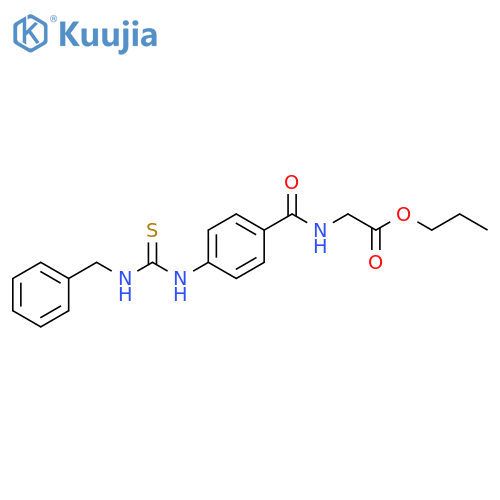 Glycine, N-[4-[[[(phenylmethyl)amino]thioxomethyl]amino]benzoyl]-,propyl ester structure