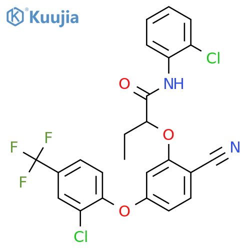 BUTANAMIDE, N-(2-CHLOROPHENYL)-2-[5-[2-CHLORO-4-(TRIFLUOROMETHYL)PHENOXY]-2-CYANOPHENOXY]- structure
