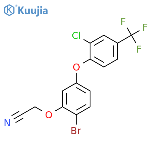Acetonitrile, [2-bromo-5-[2-chloro-4-(trifluoromethyl)phenoxy]phenoxy]- structure