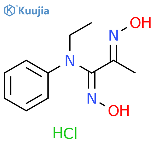 Propanimidamide, N-ethyl-N'-hydroxy-2-(hydroxyimino)-N-phenyl-, hydrochloride (1:1) structure