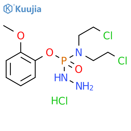 Phosphoramidohydrazidic acid, N,N-bis(2-chloroethyl)-, 2-methoxyphenyl ester, monohydrochloride (9CI) structure