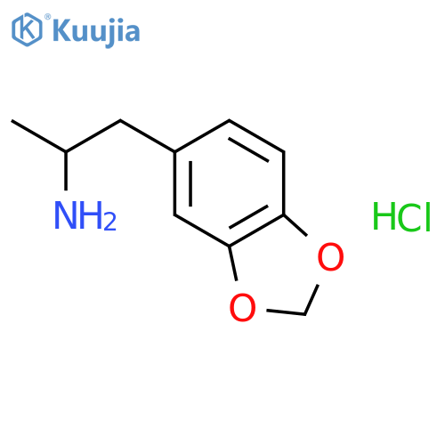 1,3-Benzodioxole-5-ethanamine,a-methyl-, hydrochloride (1:1) structure
