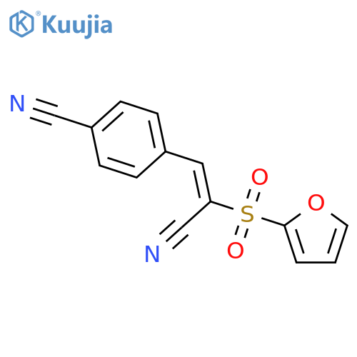 Benzonitrile, 4-[2-cyano-2-(2-furanylsulfonyl)ethenyl]- structure