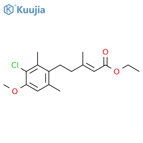2-Pentenoic acid, 5-(3-chloro-4-methoxy-2,6-dimethylphenyl)-3-methyl-,ethyl ester, (E)- structure
