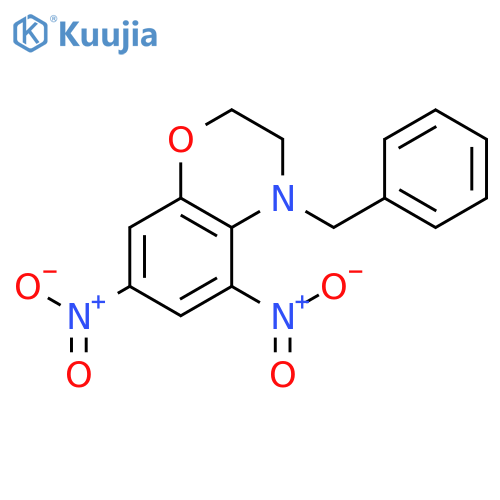 2H-1,4-Benzoxazine, 3,4-dihydro-5,7-dinitro-4-(phenylmethyl)- structure