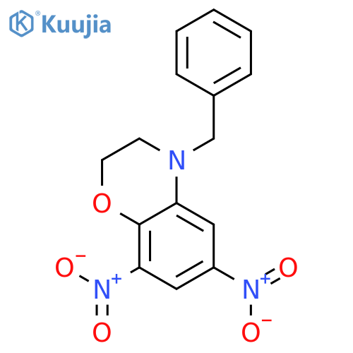 2H-1,4-BENZOXAZINE, 3,4-DIHYDRO-6,8-DINITRO-4-(PHENYLMETHYL)- structure