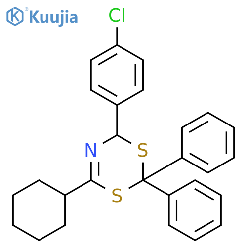 4H-1,3,5-Dithiazine, 4-(4-chlorophenyl)-6-cyclohexyl-2,2-diphenyl- structure