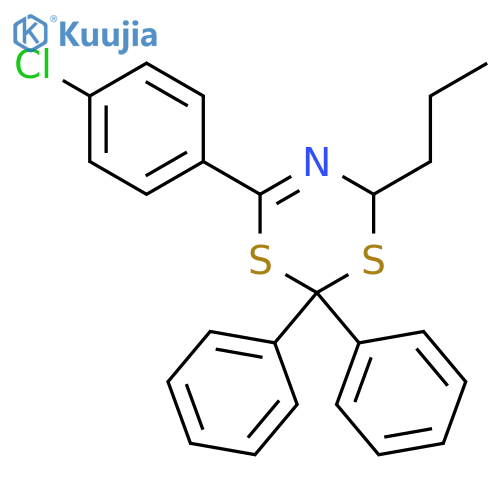 4H-1,3,5-DITHIAZINE, 6-(4-CHLOROPHENYL)-2,2-DIPHENYL-4-PROPYL- structure