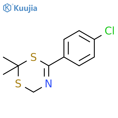 4H-1,3,5-Dithiazine, 6-(4-chlorophenyl)-2,2-dimethyl- structure