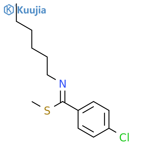 BENZENECARBOXIMIDOTHIOIC ACID, 4-CHLORO-N-HEXYL-, METHYL ESTER structure