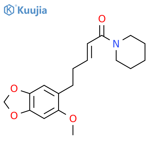 Piperidine,1-[5-(6-methoxy-1,3-benzodioxol-5-yl)-1-oxo-2-pentenyl]-, (E)- (9CI) structure