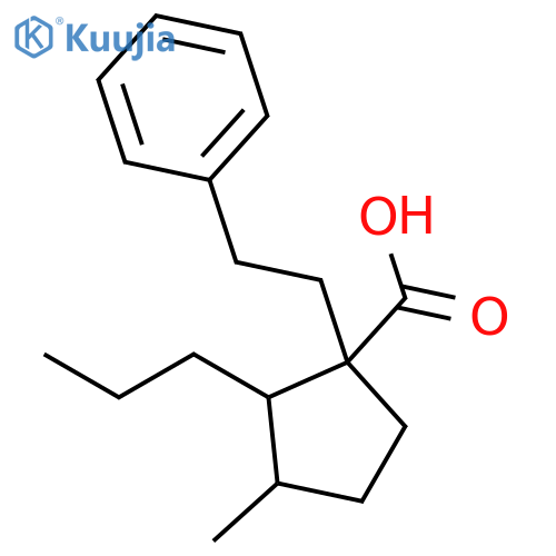 CYCLOPENTANECARBOXYLIC ACID, 3-METHYL-1-(2-PHENYLETHYL)-2-PROPYL- structure