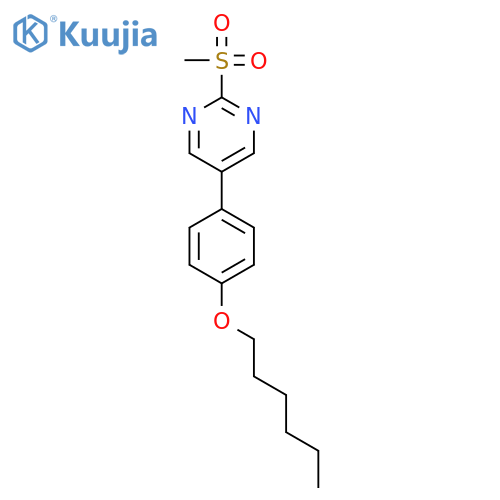 PYRIMIDINE, 5-[4-(HEXYLOXY)PHENYL]-2-(METHYLSULFONYL)- structure