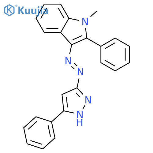 1H-Indole, 1-methyl-2-phenyl-3-[(5-phenyl-1H-pyrazol-3-yl)azo]- structure