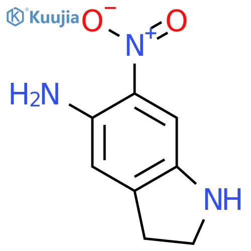 1H-Indol-5-amine, 2,3-dihydro-6-nitro- structure