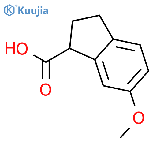 6-methoxy-2,3-dihydro-1H-indene-1-carboxylic acid structure