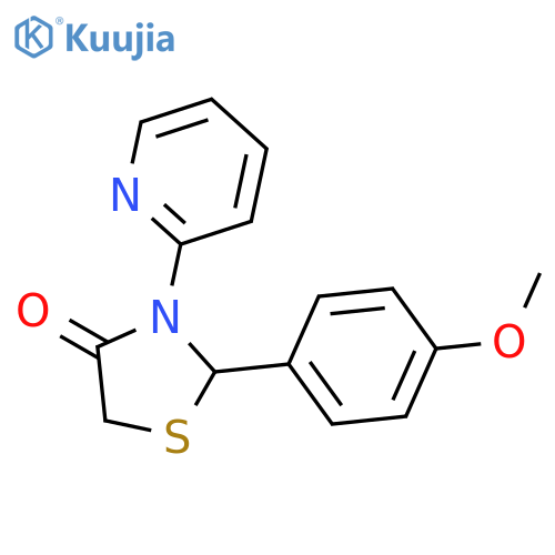 4-Thiazolidinone, 2-(4-methoxyphenyl)-3-(2-pyridinyl)- structure